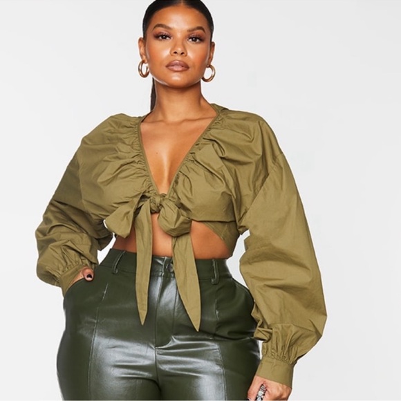 Front Tie Crop Top - Picture 2 of 10